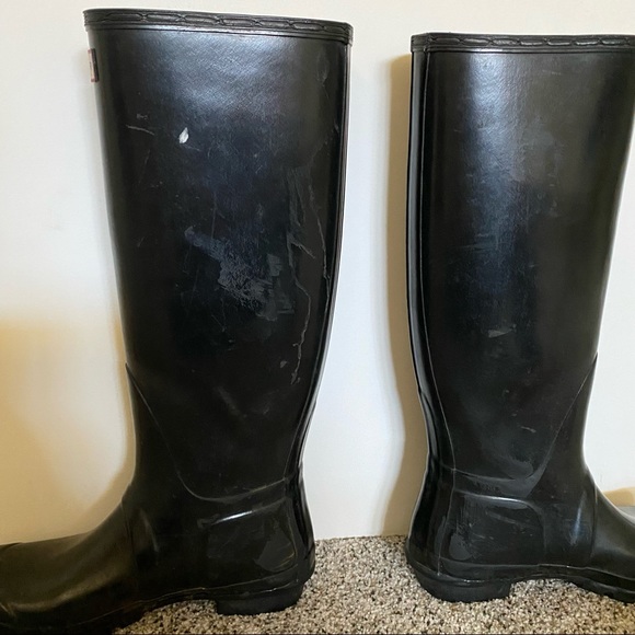 Hunter Boots Black Original Gloss Women’s Size 8 - Picture 6 of 15